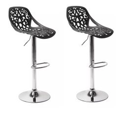 Set 2 pièces Tabouret snack-bar pivotant en polypropylène GIGLIO H79cm