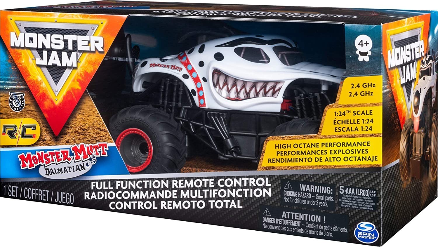 Monster Jam Dalmatian véhicule télécommandé 548226 à l’échelle 1:24 2.4 Ghz