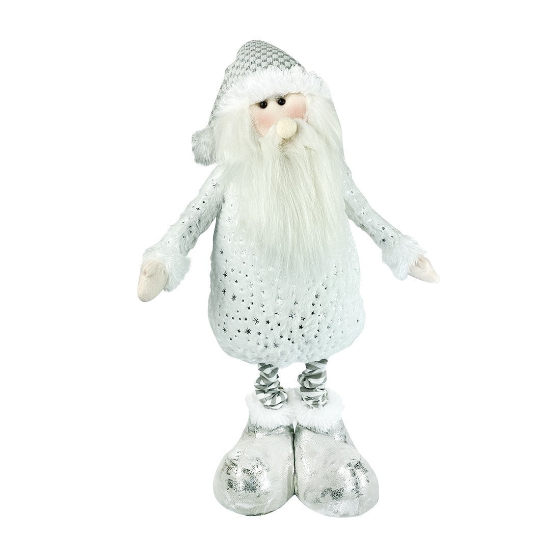 Père Noël BLANC 383029 hauteur réglable de 54 cm jusqu’à 105 en polyester