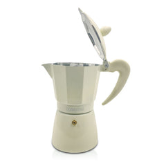 Set 3 cafetières BEIGE en aluminium art. 333025 anse soft touch 1-3-6 tasses