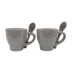 Service à café Felicia 100049 Pois coeurs céramique 6 tasses et 6 cuillères