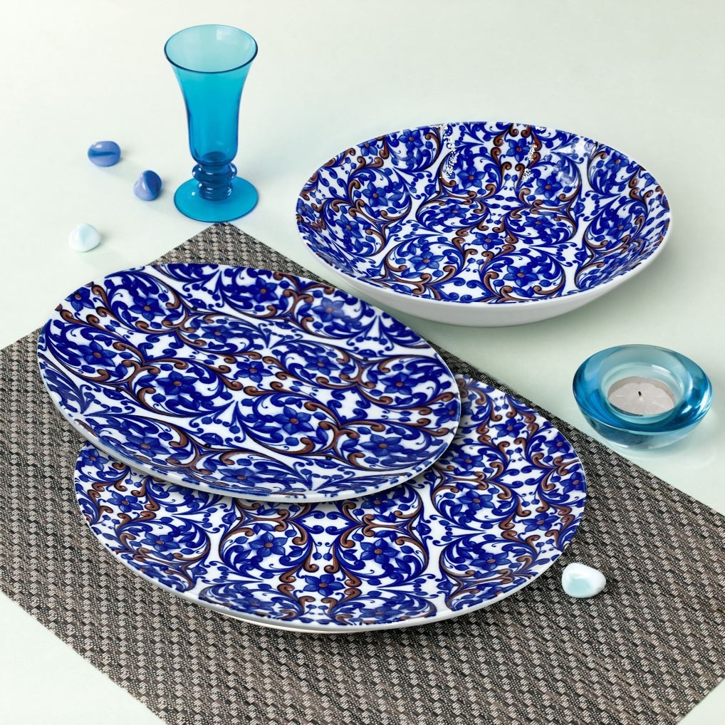 Service table 18 pcs FELICIA 408008 Porcelaine Assiettes Creuses Plates Dessert
