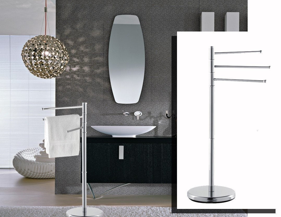 Porte-serviettes en acier inoxydable de 85cm 3 bras pivotants 726149
