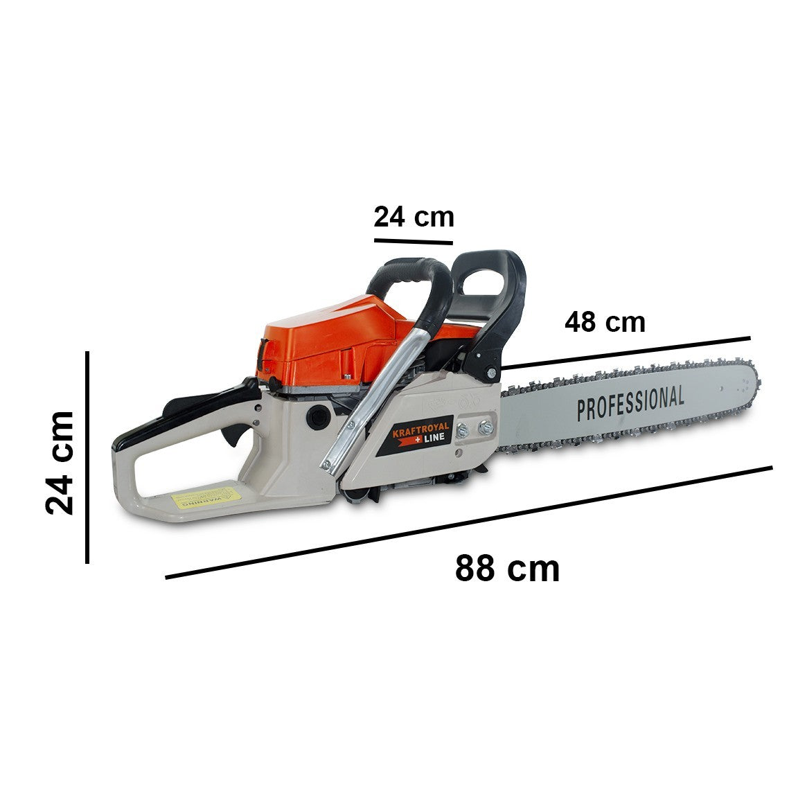 KRAFTROYAL tronçonneuse à essence 52cc avec lame de 50 cm jardinage élagage bois