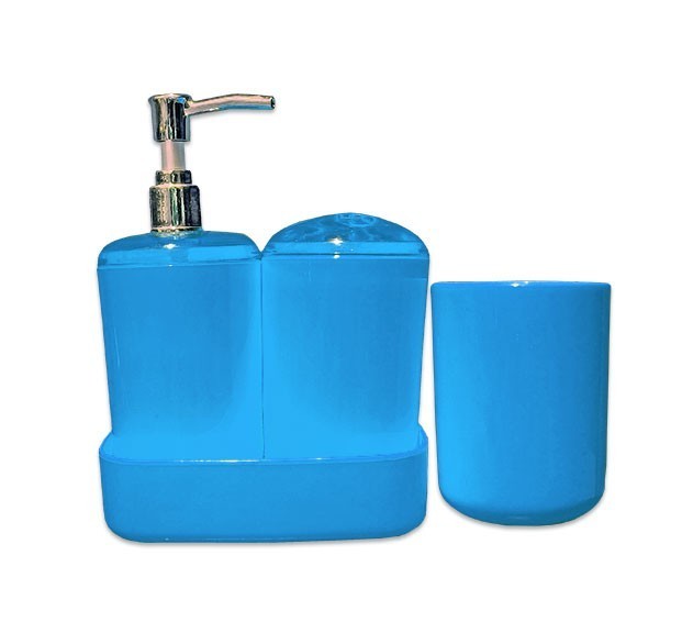 Set 4 accessoires salle de bain-distributeur de savon porte brosse à dents710824