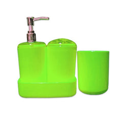 Set 4 accessoires salle de bain-distributeur de savon porte brosse à dents710824