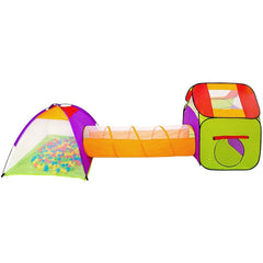 Rideau igloo pour enfants avec tunnel et 200 Boules assemblage pop up playground