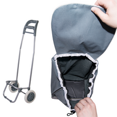 Chariot de courses avec sac couleur GRIS polyester art. 741781 avec roues