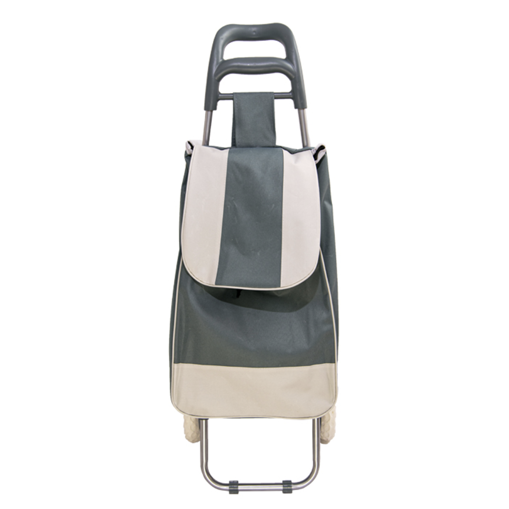 Chariot de courses avec sac couleur GRIS polyester art. 741781 avec roues