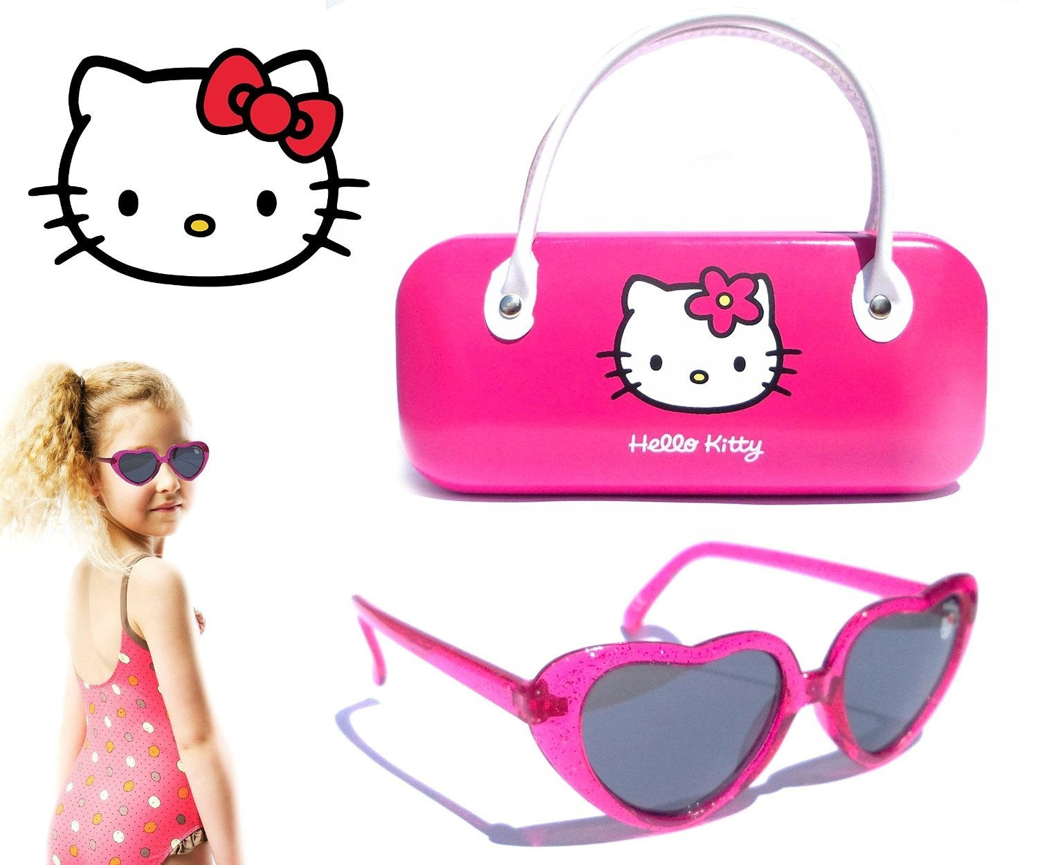 Lunette enfants avec pochette forme de cœur-Hello Kitty-protection UV KITTYPACK4