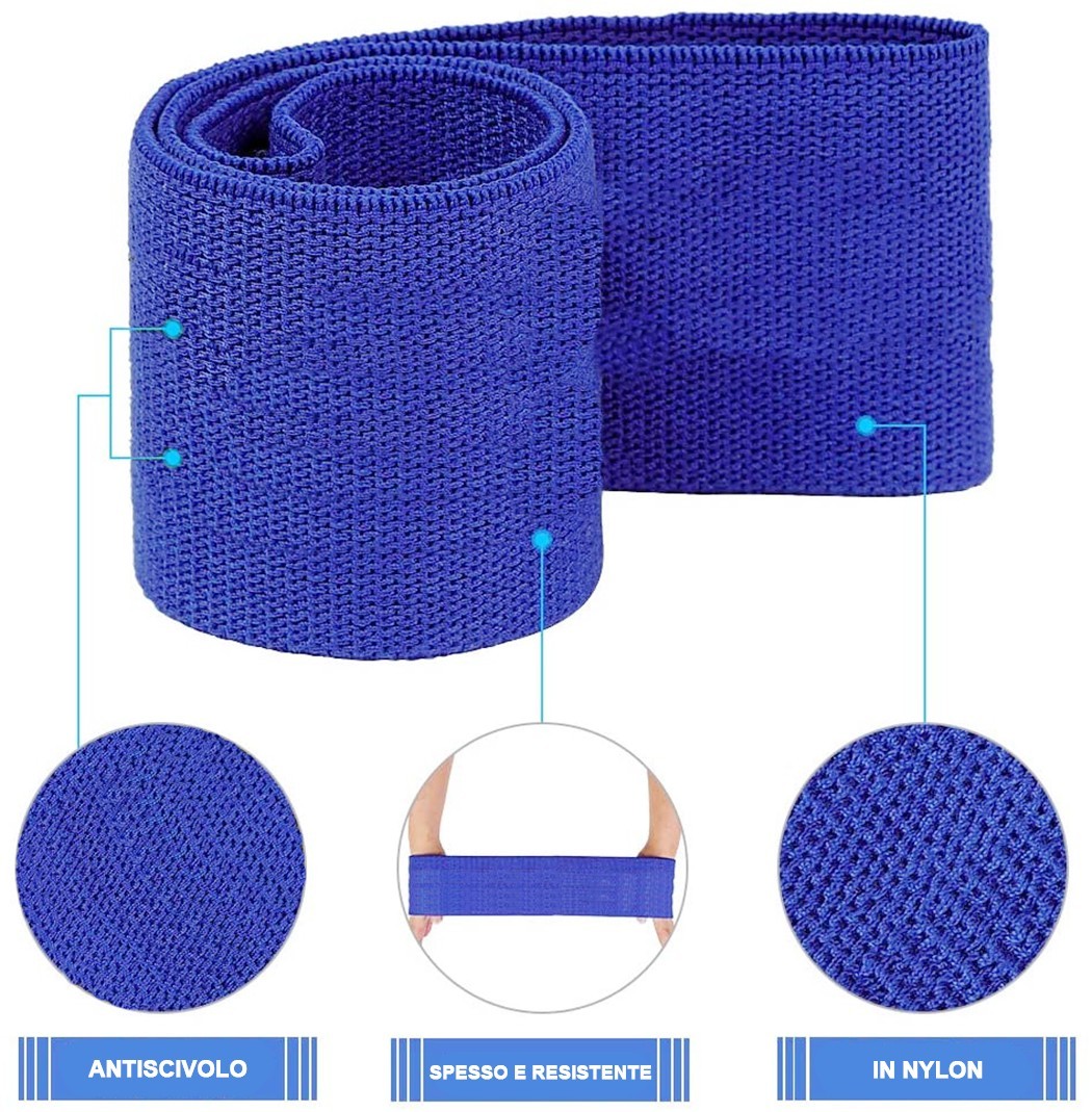 Bande de résistance en nylon art. 784040 pour entraînement fitness fesses jambes