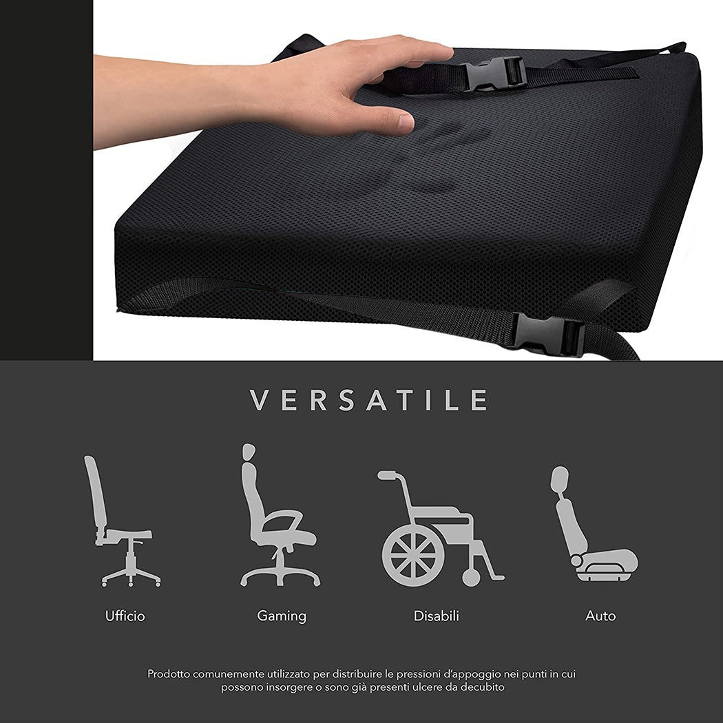 Coussin lombaire ergonomique en gel respirable 210542 pour le dos 33x30x7 cm