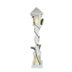 Lampe de Noël 293022 à paillettes en bois blanc h85 cm 15 led lumière chaude