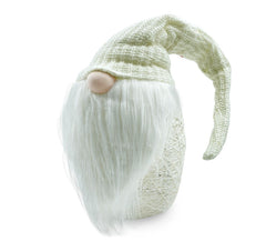 Gnome avec chapeau 308034 CREME de 104 cm avec mini lucioles et barbe en vinyle