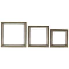 Set de 3 étagères cube en bois NATUREL 547076 avec accessoires de montage