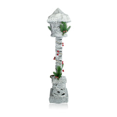 Lampe de Noël 867521 lanterne tissée paillettes et neige 60 cm avec lumière