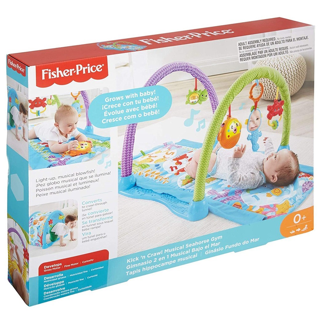 Fisher Price 2 in 1 tapis 343007 avec jeux et musique et tunnel MUSICAL GYM