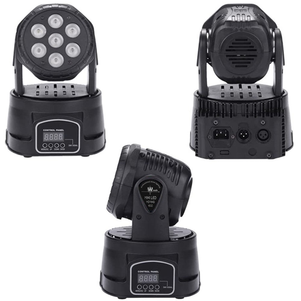Mini-Lampe stroboscopique rotative avec 7 LED 10w multicolores 664868 RGBW 150W