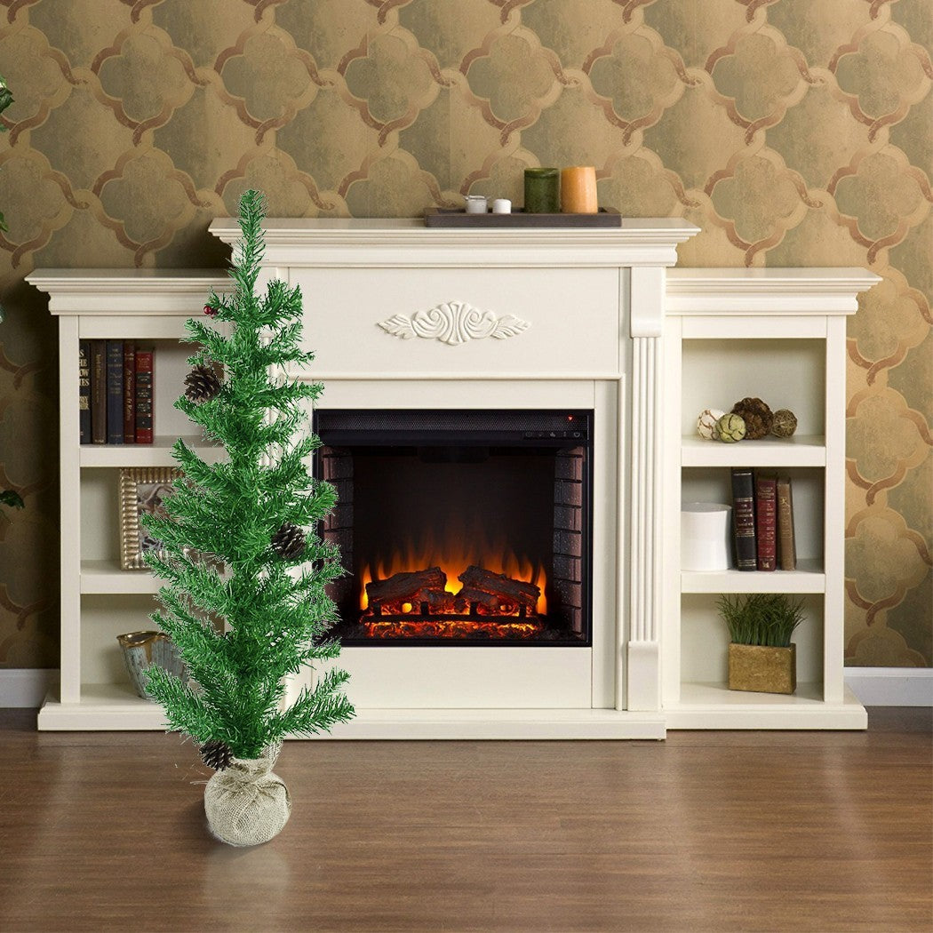 Arbre de Noël 90H Cm 309017 Avec base de jute En PVC Epicéa artificiel