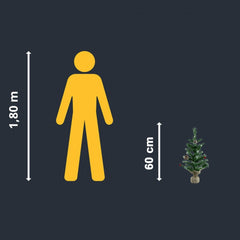 Arbre de Noël 60H Cm 309020 Avec base de jute En PVC Epicéa artificiel