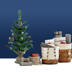 Arbre de Noël 60H Cm 309020 Avec base de jute En PVC Epicéa artificiel