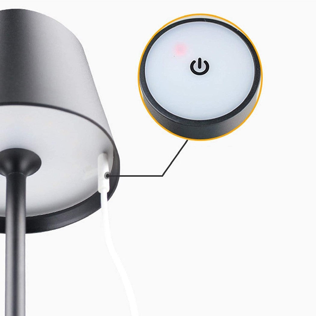 Lampe de table à led rechargeable par USB allumage contact lumière chaude H38cm