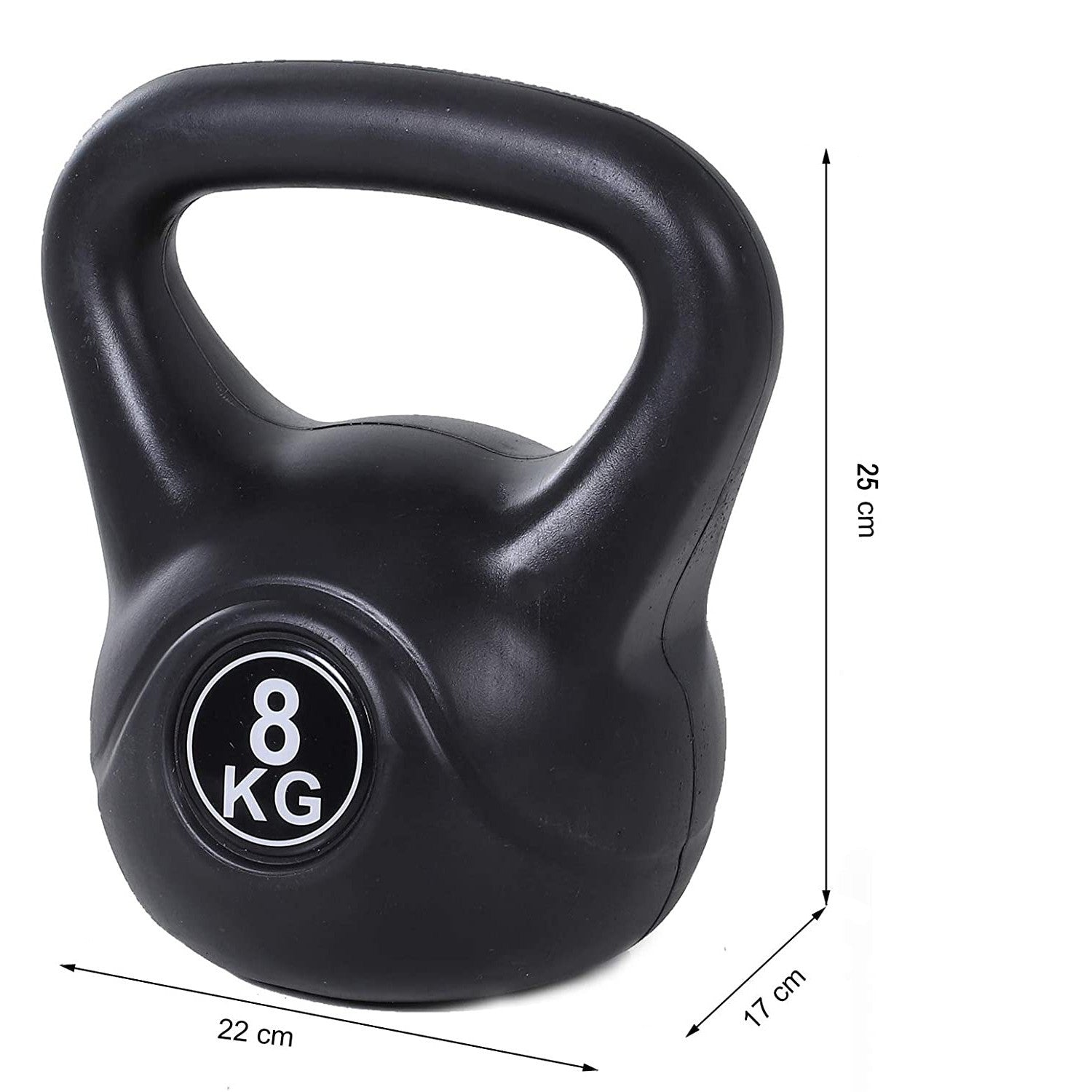 Kettlebell fitness 8kg en pvc 186960 avec sable et poignée anti-rayures