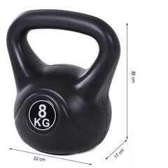 Kettlebell fitness 8kg en pvc 186960 avec sable et poignée anti-rayures