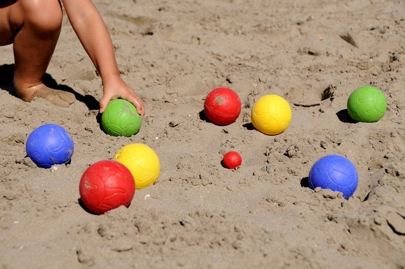Jeu de pétanque 8 boules 4 couleurs différentes en plastique 010637 boule blanc