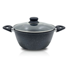 Batterie 14 pcs DGBAVARIA 255019 casseroles poêles en pierre avec louches NOIR