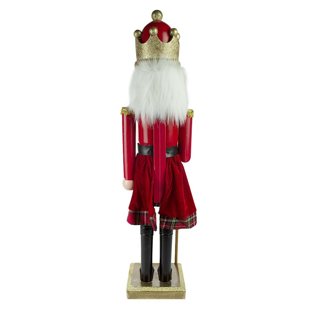 392003 Soldat casse-noisette 80 cm en bois avec sceptre et paillettes