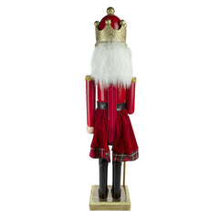 392003 Soldat casse-noisette 80 cm en bois avec sceptre et paillettes