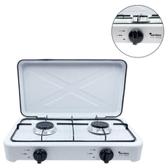 JFG6032 Table cuisson 2 feux gaz avec doublure en acier pour maison pique-nique