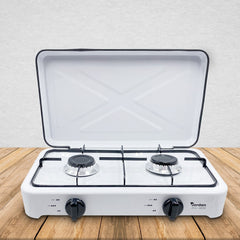 JFG6032 Table cuisson 2 feux gaz avec doublure en acier pour maison pique-nique