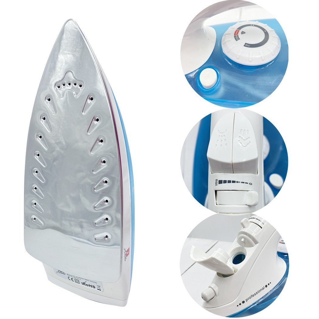 fer à vapeur ACHILLE DY286 2000W avec réservoir d'eau et bouton vapeur