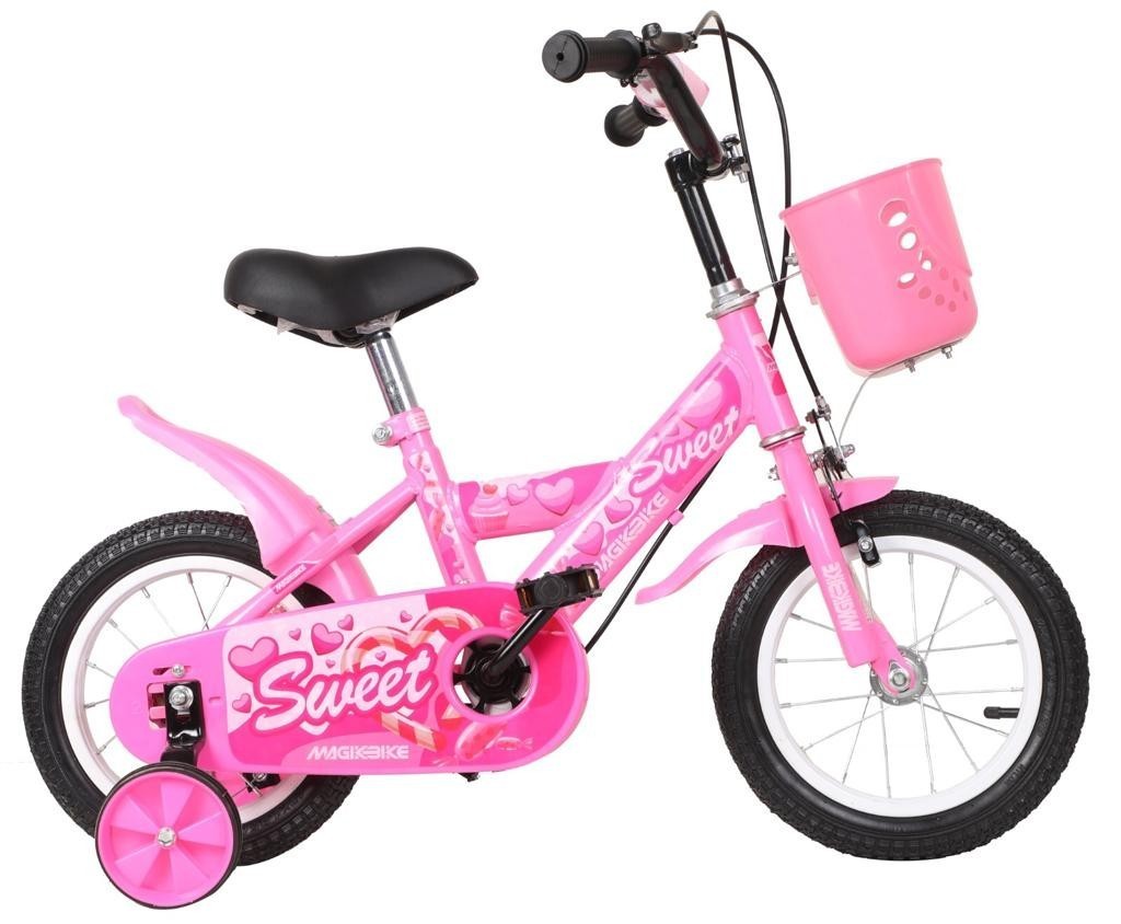 B061 Vélo magique pour enfants taille 14 avec panier et roues 4 à 6 ans
