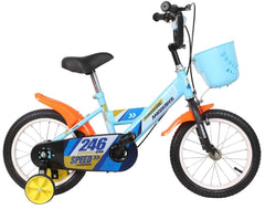B064 Vélo magique pour enfants taille 14 avec panier et roues 4-6 ans