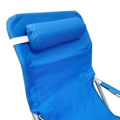 660187 Chaise longue de plage pliante et rembourrée en métal avec coussin