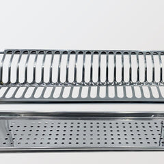 Égouttoir à vaisselle avec plateau et ressort 76 cm en acier inoxydable