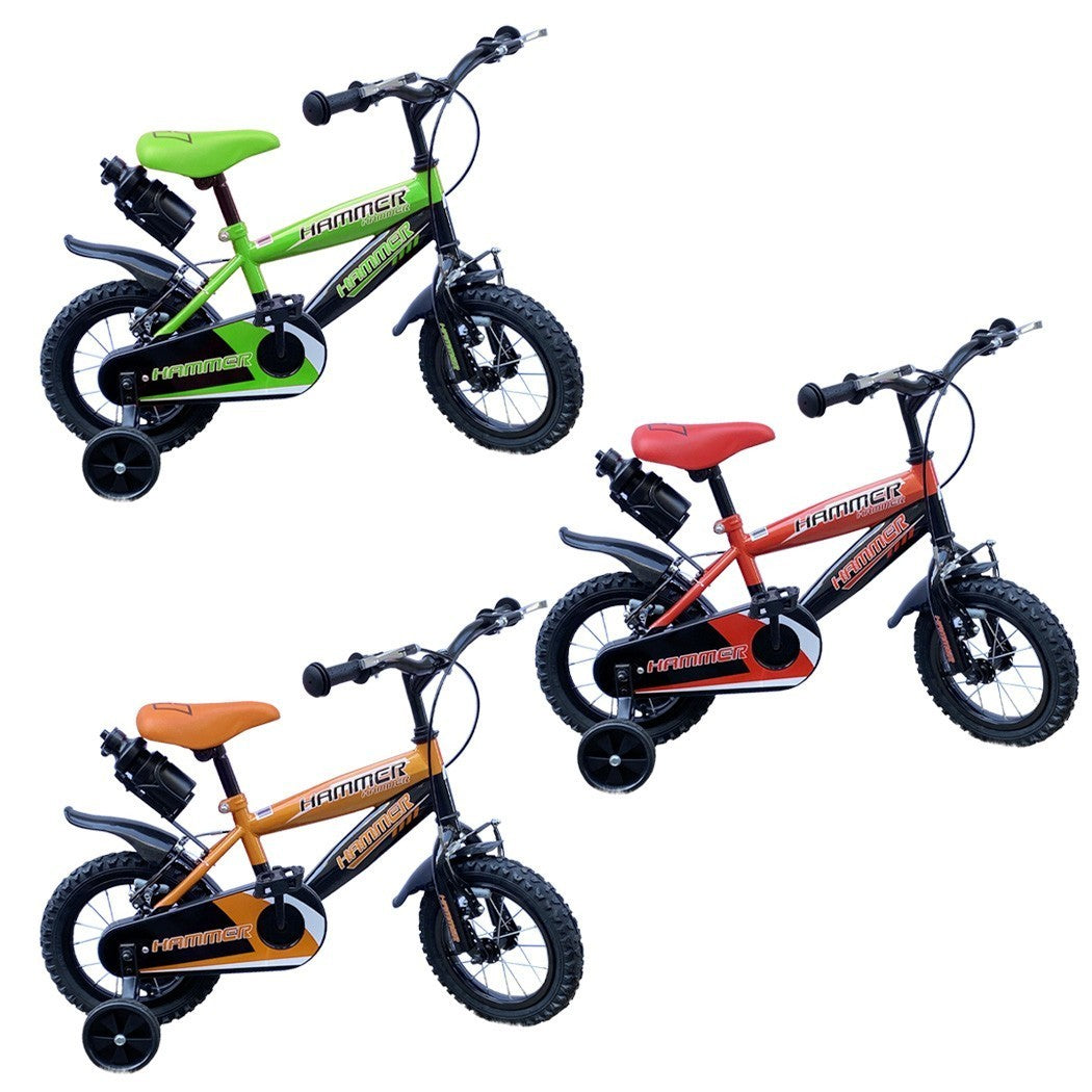 Vélo pour enfants de 5 à 7 ans à cadre en acier Hammer de 16” avec bouteille