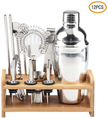 187561 Kit 12 + 1 pièces 550ml de socle en bois Barman et guide cocktail