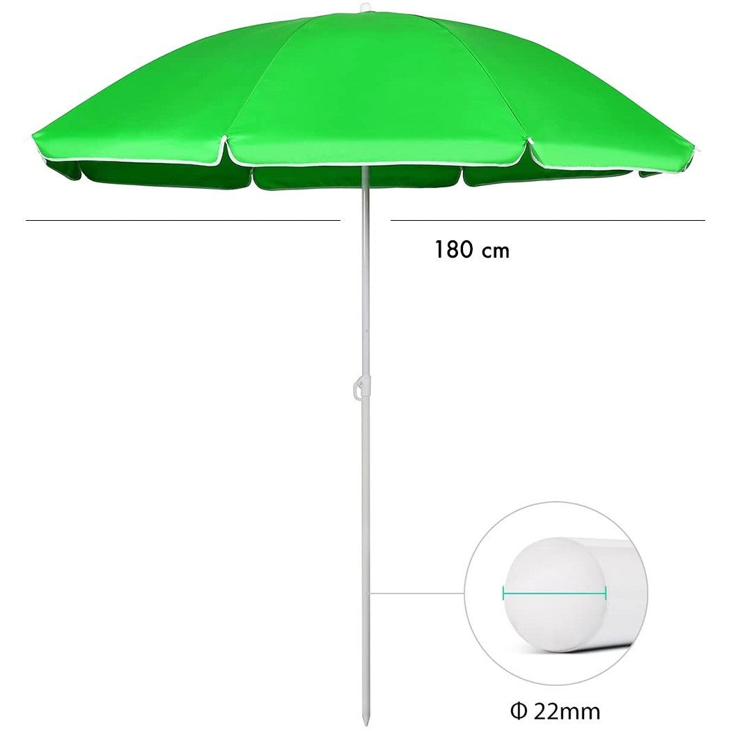 Art.253001 Parasol avec poteau central couleur unie TNT avec couvercle 180 cm