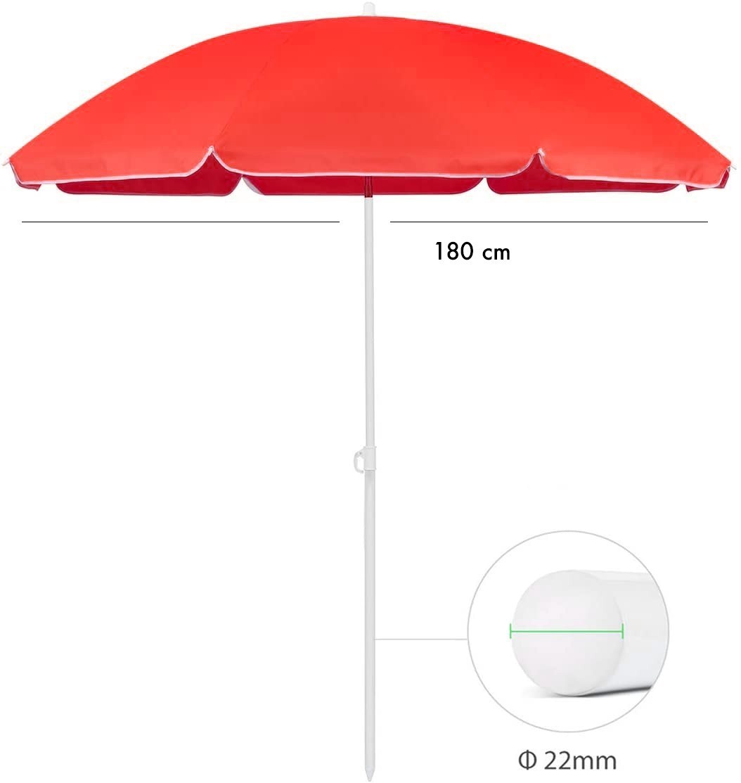 Art.253001 Parasol avec poteau central couleur unie TNT avec couvercle 180 cm