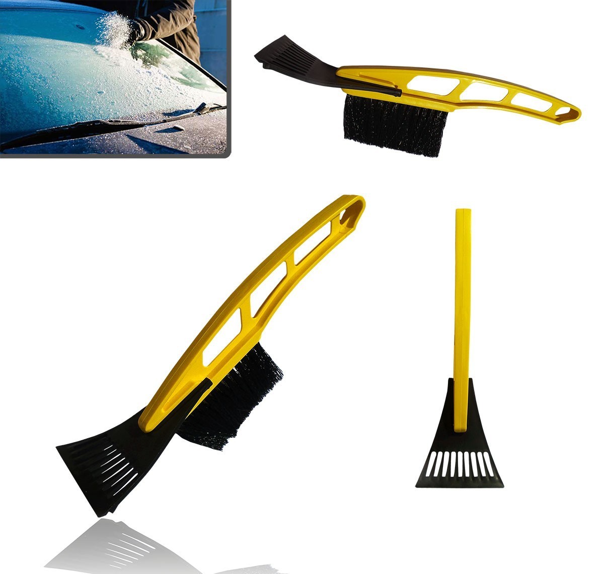 Grattoir et brosse 2 en 1 gratte glace pare-brise voiture LIFETIME CARS