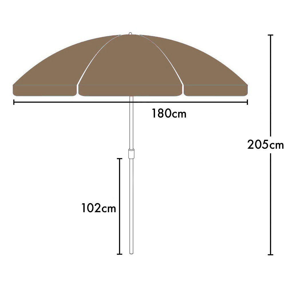 208008 Parasol avec poteau central en métal et en tissu polyester 180cm