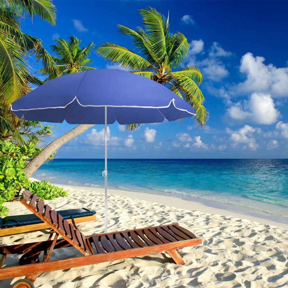 208008 Parasol avec poteau central en métal et en tissu polyester 180cm