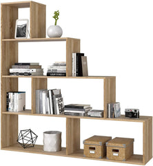 262086 Bibliothèque KLUM avec 9 étagères en mélaminé géométrique 145X29xH145cm