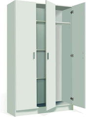 240824 Armoire multifonction avec 3 portes et 4 étagères en MDF 109x37x180cm