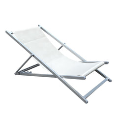 Chaise longue plage MATERA 3 Positions Pliable Structure en Fer et Tissu Oxford