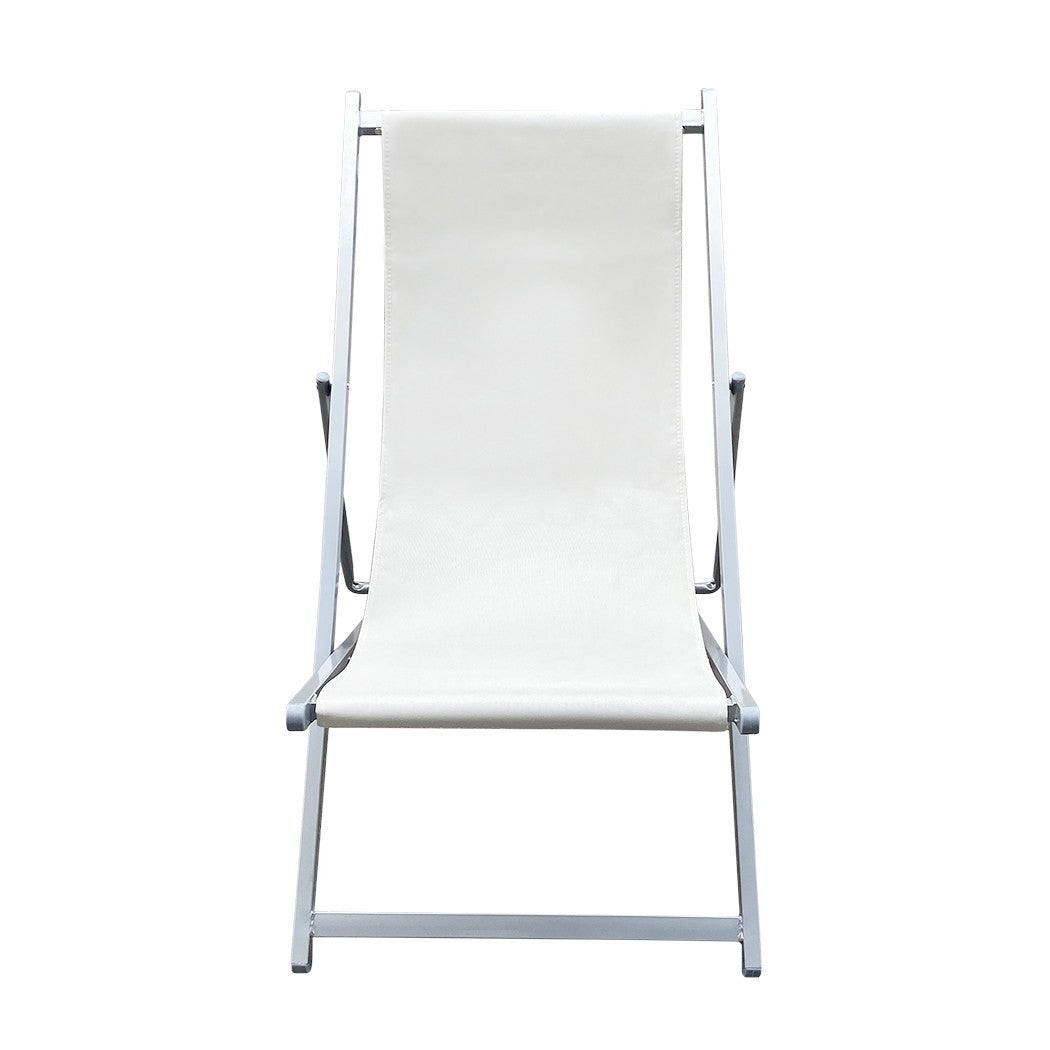 Chaise longue plage MATERA 3 Positions Pliable Structure en Fer et Tissu Oxford